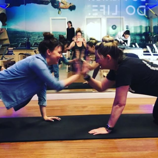 #lizziesplankchallenge DAY 11 - 1 min MINUTEThis is me and my sweetie Britt.  We nailed it!  It felt good to be capable. We had so much fun together as you can see.  I hope you’re out there doing your thang!! Don’t be shy - right now - get down on it  and do that plank! Please 🏼. Pretty please with a  on top Yes️ Planks done consistently improve mood. So if you’re sitting there going ‘screw that I’m not doing it’....then you might wanna think twice 😇. No judgment, just sayin’, might help:). Love ya #plankitout #doit #plank #planking #plankchallenge #1minute #youcandoit #justbelieve #attitudeadjustment #improvesmood #greatposture