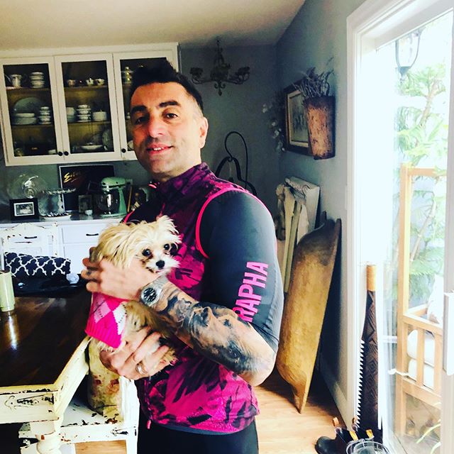 Uncle @tonygaitanis got all dressed up for his ride this morning just so he could match his little niece @daisy_da_dog__  #australia #family