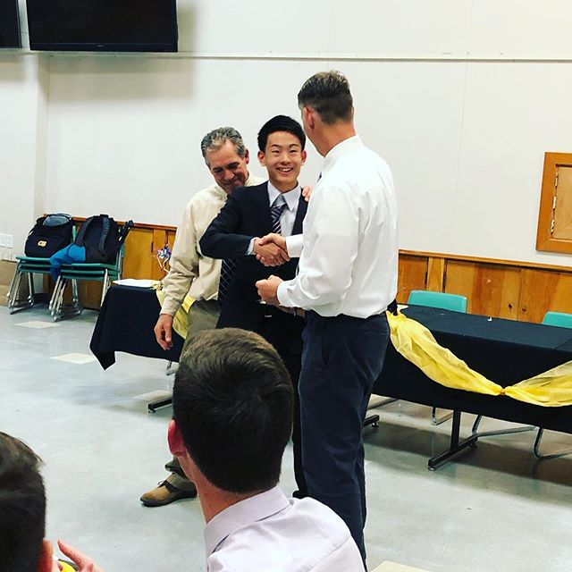 Our host son @kosuke_nakano725 receiving his letters and certificates for Volleyball finals. So proud.@my.bike.life @pepperoni_xd @jack.vara  Also honored this evening for maintaining a 4.0 GPA ️